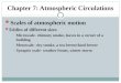 Chapter 7: Atmospheric Circulations Scales of atmospheric motion Eddies of different sizes  Microscale- chimney smoke, leaves in a corner of a building