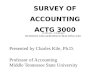 SURVEY OF ACCOUNTING ACTG 3000 Presented by Charles Kile, Ph.D. Professor of Accounting Middle Tennessee State University 11:20 am - 12:40 pm BUSINESS