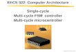 CWRU EECS 322 March 6, 2000 Single-cycle Multi-cycle FSM controller Multi-cycle microcontroller EECS 322: Computer Architecture
