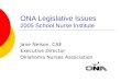 ONA Legislative Issues 2005 School Nurse Institute Jane Nelson, CAE Executive Director Oklahoma Nurses Association