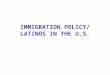 IMMIGRATION POLICY/ LATINOS IN THE U.S.. THE NUMBERS GAME(S) Flows Stocks Proportions Costs and benefits Rates of assimilation Key issue: Diversity or