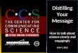 Distilling Your Message How to talk about science clearly and engagingly June 7, 2011