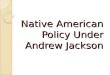 Native American Policy Under Andrew Jackson. “ How do we solve the “Indian Problem”?