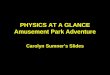 PHYSICS AT A GLANCE Amusement Park Adventure Carolyn Sumner’s Slides