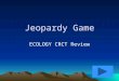 Jeopardy Game ECOLOGY CRCT Review. Ecology AEcology B 10 pts 20 pts 30 pts 40 pts 10 pts 20 pts 30 pts 40 pts Ecology C 10 pts 20 pts 30 pts 40 pts Ecology
