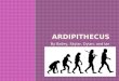 By Bailey, Skylar, Dylan, and Ian Take a journey with us into the past back to when Ardipithecus lived. They were very different from us in many ways;