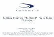 Getting Everyone "On Board" for a Major IT Project Presentation to CUMREC MAY 16, 2002 Warren Mills, CEO Copyright Advantiv, Inc. 2002.This work is the