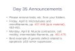 Day 35 Announcements Please remove tests, etc. from your folders. Friday, April 6: Microtubules and microfilaments, pp. 437-449 (quiz material), 453-461