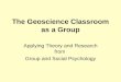 The Geoscience Classroom as a Group Applying Theory and Research from Group and Social Psychology