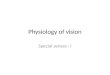 Physiology of vision Special senses - I. Eye