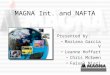 MAGNA Int. and NAFTA Presented by: Mariana Garcia V Leanne Hoffart Chris McEwen Faisal Niazi