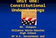 Unit One: Constitutional Underpinnings Mr. Vasquez Alliance Gertz-Ressler High School AP U.S. Government and Politics