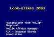 Look-alikes 2003 Presentation from Philip Sheppard Public Affairs Manager AIM - European Brands Association