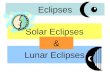 Eclipses Solar Eclipses Lunar Eclipses &. Eclipse – the shadowing of one object (planet) upon another