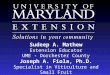 Sudeep A. Mathew Extension Educator UME - Dorchester County Joseph A. Fiola, Ph.D. Specialist in Viticulture and Small Fruit University of Maryland Extension