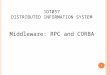 1DT057 D ISTRIBUTED I NFORMATION S YSTEM Middleware: RPC and CORBA 1