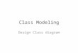 Class Modeling Design Class diagram. Classes The term “class ” refers to a group of objects that share a common attributes and common behaviour (operations)