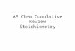 AP Chem Cumulative Review Stoichiometry. 1. What information can be derived from a chemical formula of an ionic compound versus a molecular compound?