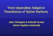 View-dependent Adaptive Tessellation of Spline Surfaces Jatin Chhugani & Subodh Kumar Johns Hopkins University