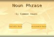 Noun Phrase o1o1o1o1) Common nouns Countable Nouns Uncountable Nouns
