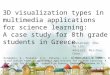 3D visualization types in multimedia applications for science learning: A case study for 8th grade students in Greece Presenter: Che-Yu Lin Advisor: Min-Puu