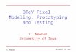 November 12, 2001 C. Newsom BTeV Pixel Modeling, Prototyping and Testing C. Newsom University of Iowa