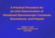 A Practical Procedure for ab initio Determination of Vibrational Spectroscopic Constants, Resonances, and Polyads William F. Polik Hope College, Holland,