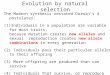 Evolution by natural selection The Modern synthesis restated Darwin’s 4 postulates: (1)Individuals in a population are variable for most traits, because