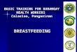 BASIC TRAINING FOR BARANGAY HEALTH WORKERS Calasiao, Pangasinan BREASTFEEDING