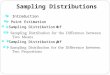 Sampling Distributions Sampling Distribution of Sampling Distribution of Point Estimation Point Estimation Introduction Introduction Sampling Distribution