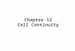 Chapter 12 Cell Continuity 1. Cell Continuity All cells develop from pre-existing cells 3 steps to form a new cell 1.Produce materials it will need 2.Grows