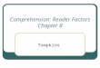 Comprehension: Reader Factors Chapter 8 Tompkins