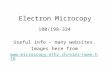 Electron Microcopy 180/198-334 Useful info – many websites. Images here from 