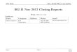 Doc.: IEEE 802.11-12/1226r2 Report Nov 2012 Adrian Stephens, Intel CorporationSlide 1 802.11 Nov 2012 Closing Reports Date: 2012-11-16 Authors: