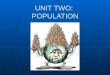UNIT TWO: POPULATION. Population Intro Why important to study? Why important to study? More people on earth than at any other time in history (6.5 bill)More