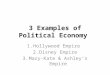 3 Examples of Political Economy 1.Hollywood Empire 2.Disney Empire 3.Mary-Kate & Ashley’s Empire