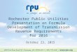 October 23, 2015 Rochester Public Utilities Presentation on Formula Development of Transmission Revenue Requirements for 2016