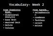 Vocabulary- Week 2 From Chemistry Book… dimensional Analysis base Unit derived Unit Kelvin Celsius From Agenda…. animadversion credence feckless cavort