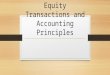 Equity Transactions and Accounting Principles. We are going to start working more with transaction data for equity accounts. Revenues are credited Drawings