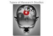 Types of Research Studies. Observation Observation is the simplest scientific technique Participant and researcher bias can occur Naturalistic observation
