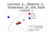 Lecture 4. Chapter 2. Structure of the Atom (Contd.)