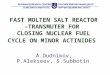 FAST MOLTEN SALT REACTOR –TRANSMUTER FOR CLOSING NUCLEAR FUEL CYCLE ON MINOR ACTINIDES A.Dudnikov, P.Alekseev, S.Subbotin