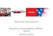 2012 ZEV Amendments Benefits of Small Battery PHEVs – Toyota January 2012