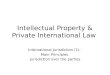 Intellectual Property & Private International Law International Jurisdiction (1): Main Principles Jurisdiction over the parties