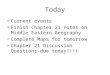 Today Current events Finish Chapter 21 notes on Middle Eastern Geography Complete Maps for tomorrow Chapter 21 Discussion Questions-due today!!!!
