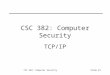 CSC 382: Computer SecuritySlide #1 CSC 382: Computer Security TCP/IP