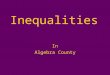 Inequalities In Algebra County Types of inequality symbols