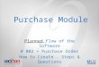 Purchase Module Planned Flow of the Software # 002 = Purchase Order How to Create.. Steps & Questions