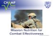 Deuster/Kemmer/Tubbs/Zeno Mission Nutrition for Combat Effectiveness