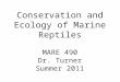 Conservation and Ecology of Marine Reptiles MARE 490 Dr. Turner Summer 2011